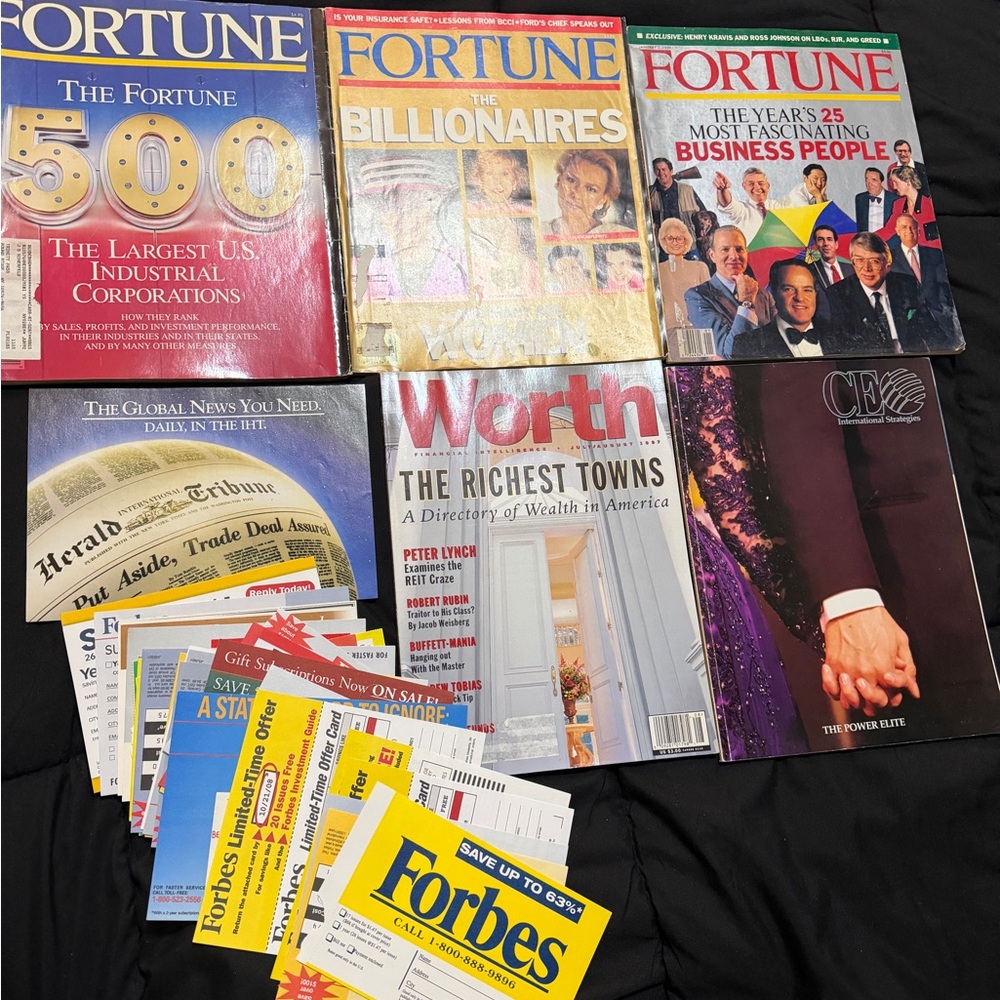 Assorted Business Magazines Bundle - Fortune, Worth, Forbes
